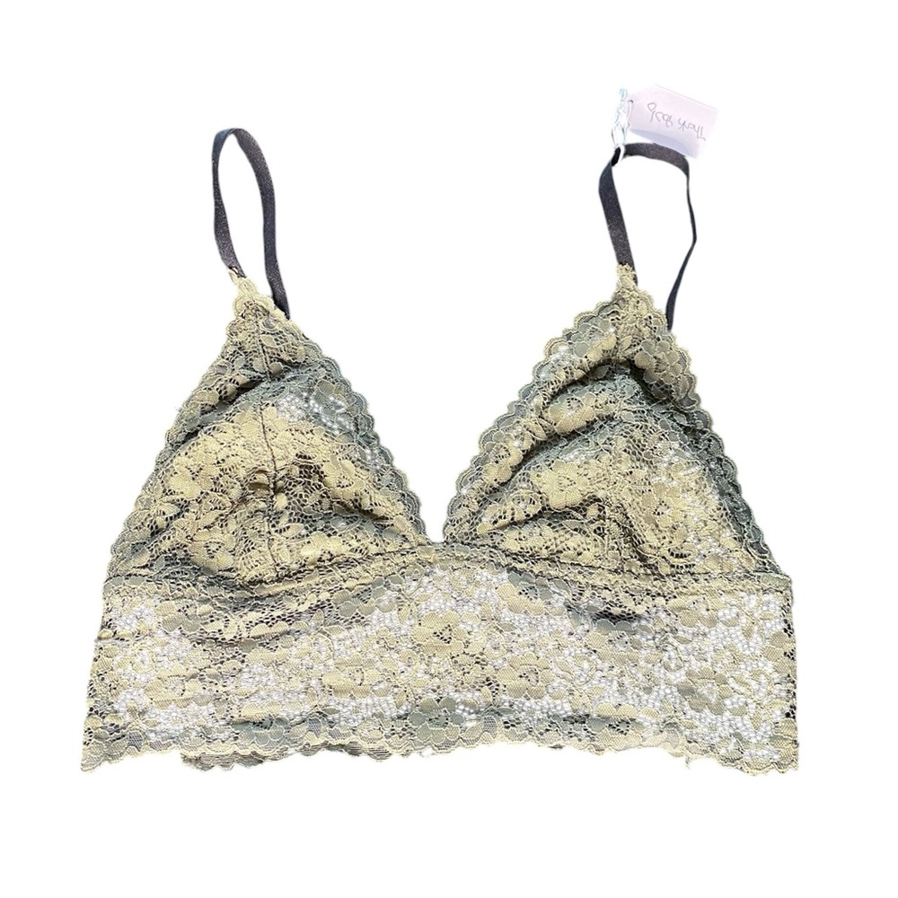 XOXO Lace Bralette in Olive Green Large